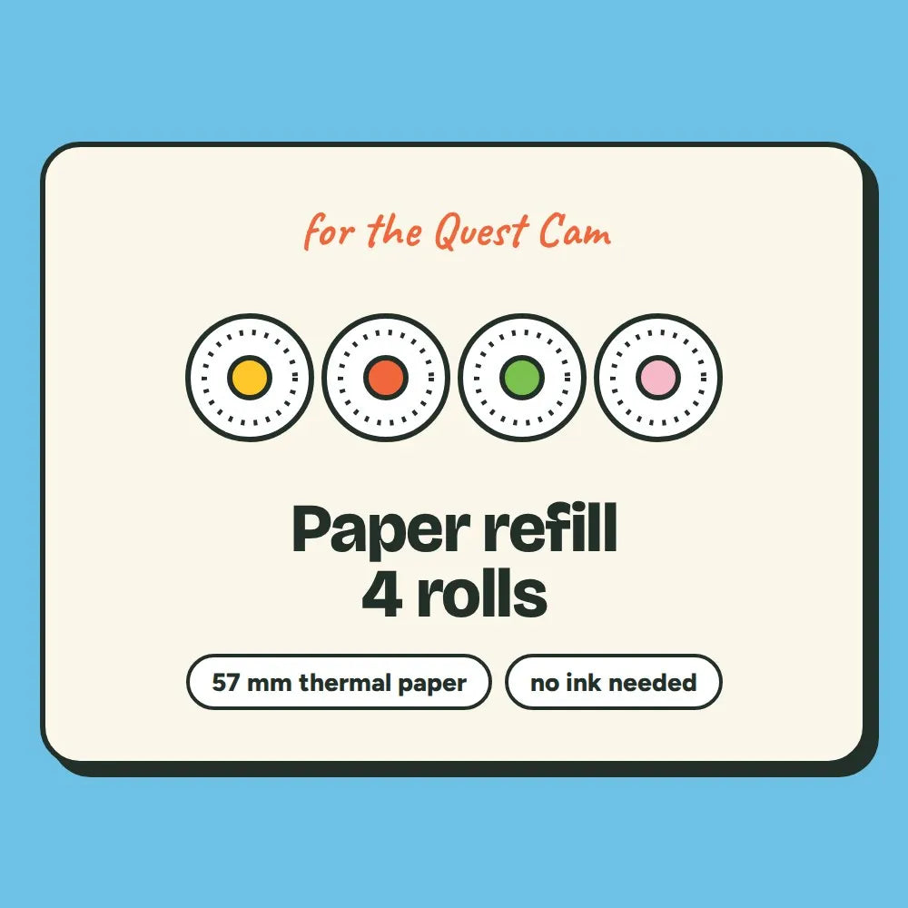 Quest Cam paper refill: 4 rolls of 57 mm thermal paper