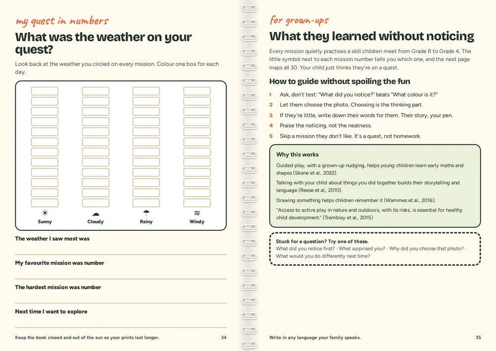 Early proof pages from the Quest Book: My quest in numbers and the grown-ups page